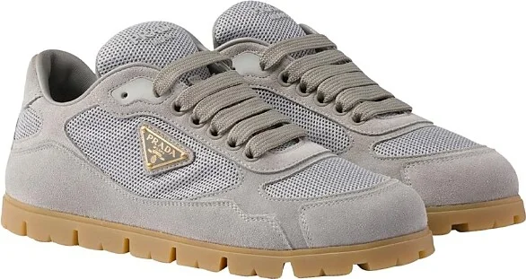 Prada Women's Trail Mesh Fabric and Suede Sneakers