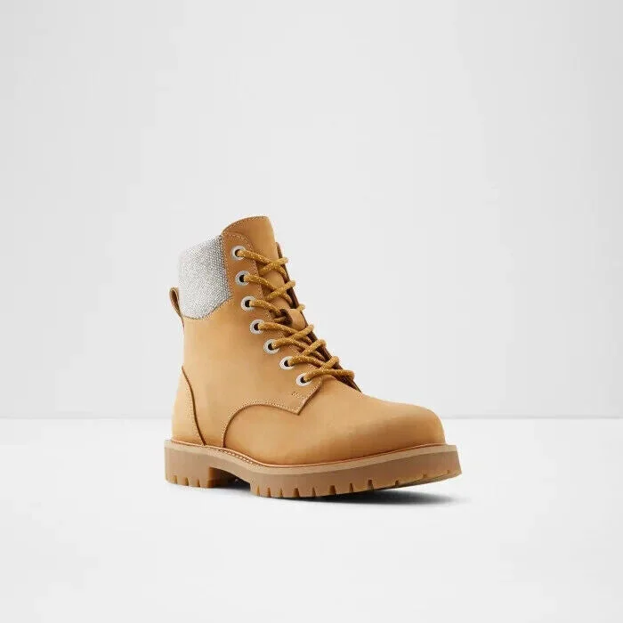 Prae Boot Women's US 5 Brown Leather Zipper Round Toe Ankle Combat KHD634