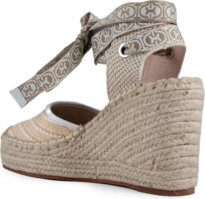 Praia Bicolor Straw Espadrille Wedges - Image 2