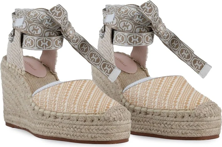 Praia Bicolor Straw Espadrille Wedges - Image 3