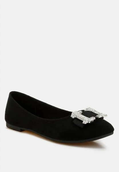 Prajik Rhinestone Buckle Detail Ballerinas Women - Image 3