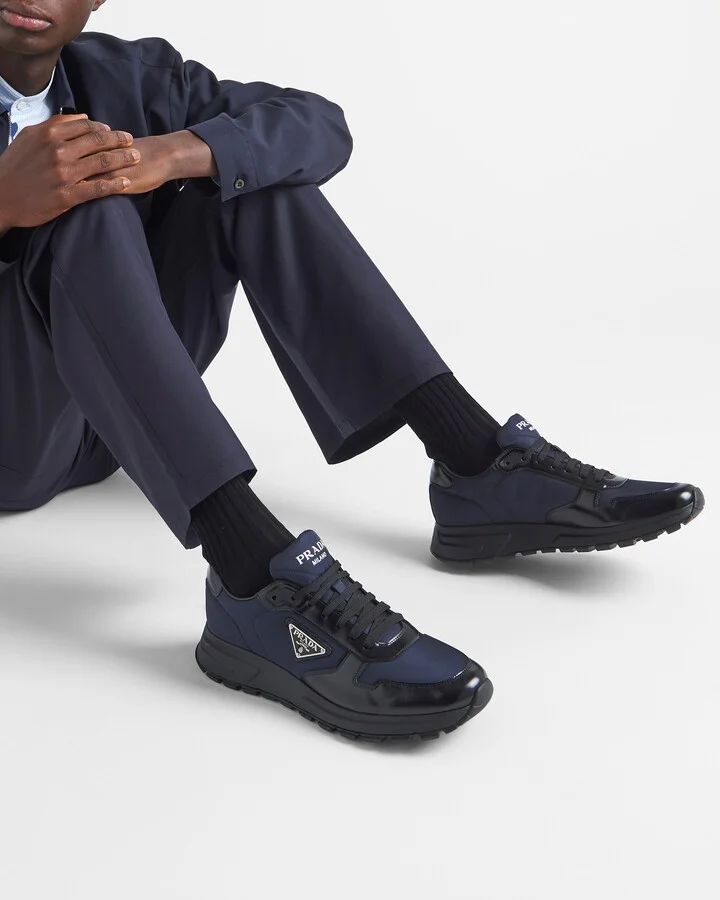 Prax 01 Re-Nylon and brushed leather sneakers - Image 3