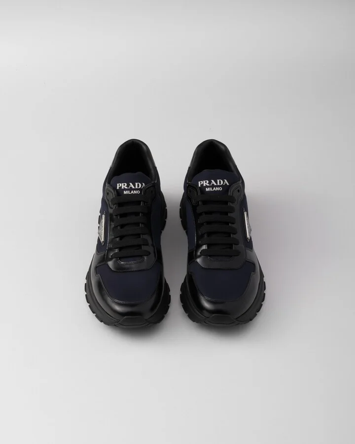 Prax 01 Re-Nylon and brushed leather sneakers - Image 4