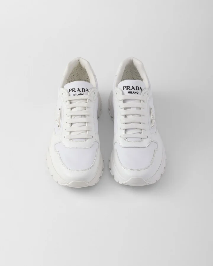 Prax 01 Re-Nylon and brushed leather sneakers - Image 3