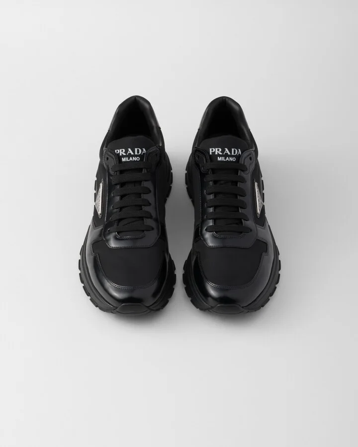 Prax 01 Re-Nylon and brushed leather sneakers - Image 4