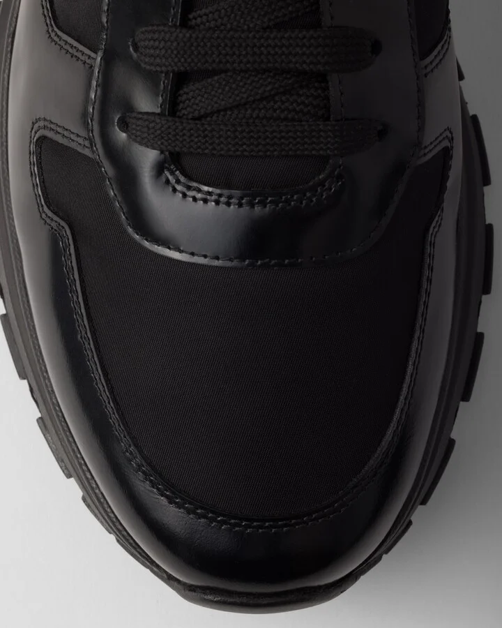 Prax 01 Re-Nylon and brushed leather sneakers - Image 6