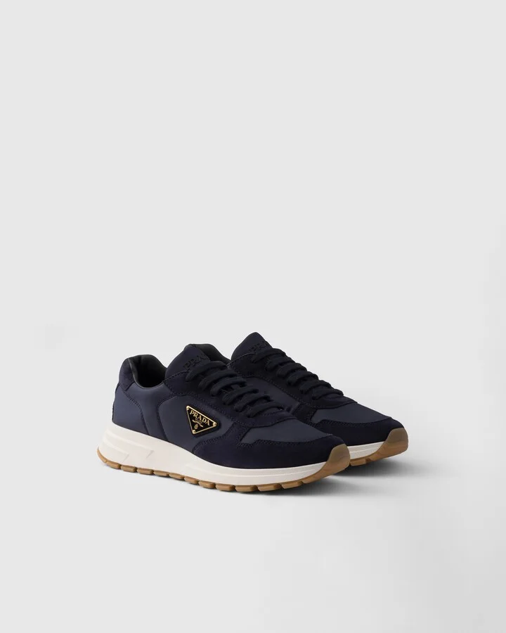 Prax 01 Re-Nylon and suede sneakers
