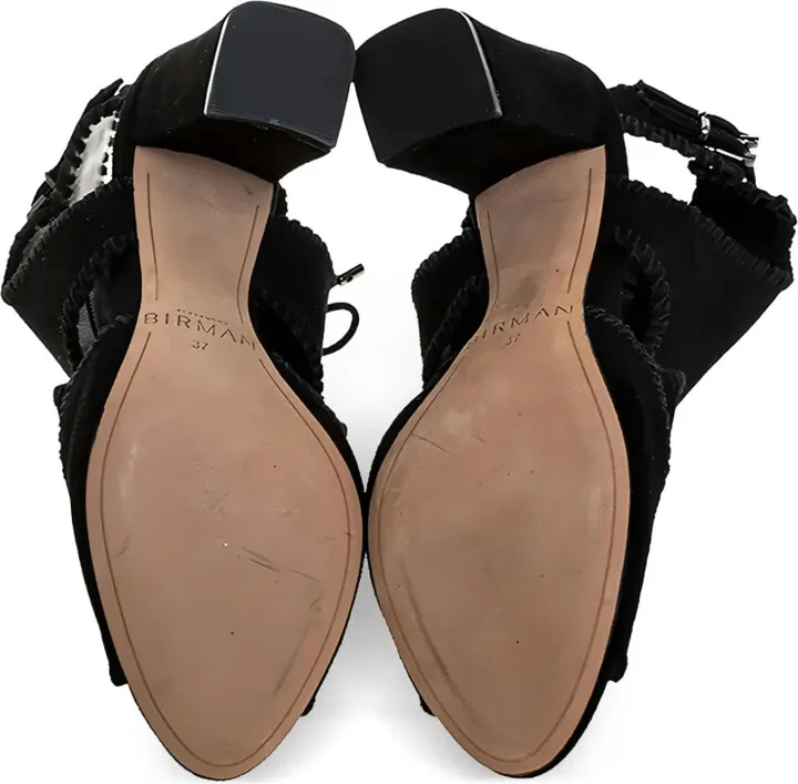 pre-owned 100mm Abbe lace-detail sandals - Image 4