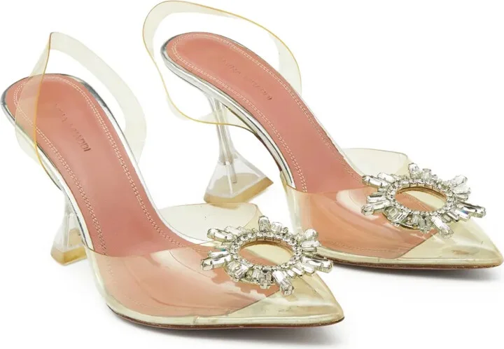 pre-owned 100mm Begum crystal-embellished pumps - Image 2