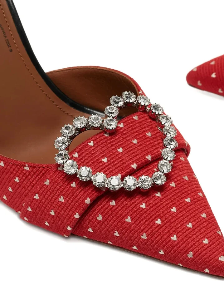 pre-owned 100mm Camille heart-buckle pumps - Image 5
