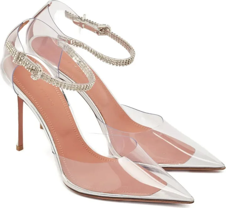 Pre-Owned 100mm Crystal-Embellished Ankle-Strap Pumps - Image 3