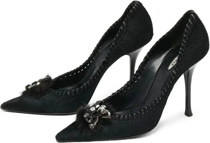 Pre-Owned 100mm Crystal-Embellished Pumps - Image 2