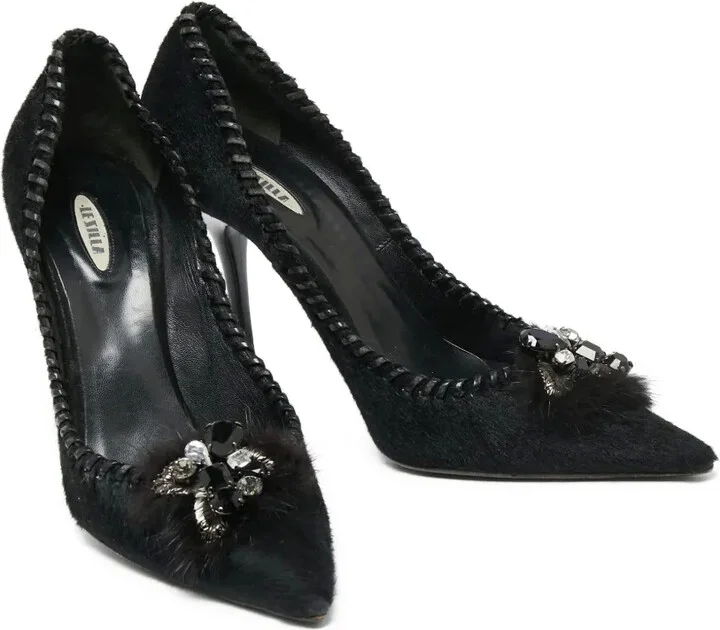Pre-Owned 100mm Crystal-Embellished Pumps - Image 4