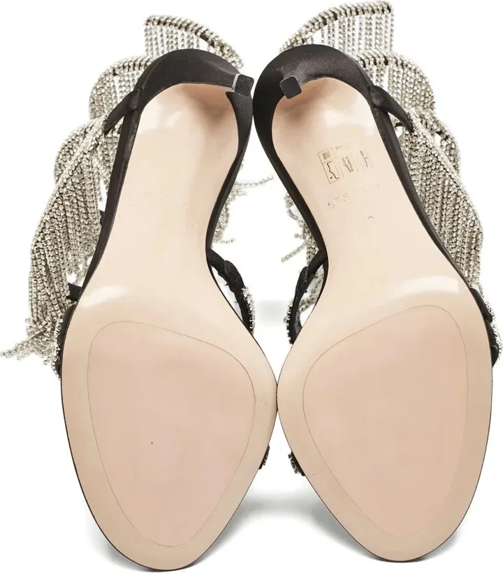 Pre-Owned 100mm Crystal-Fringed Sandals - Image 5