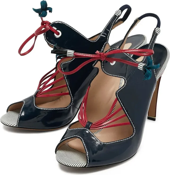 Pre-Owned 100mm Cut-Out Slingback Sandals - Image 2