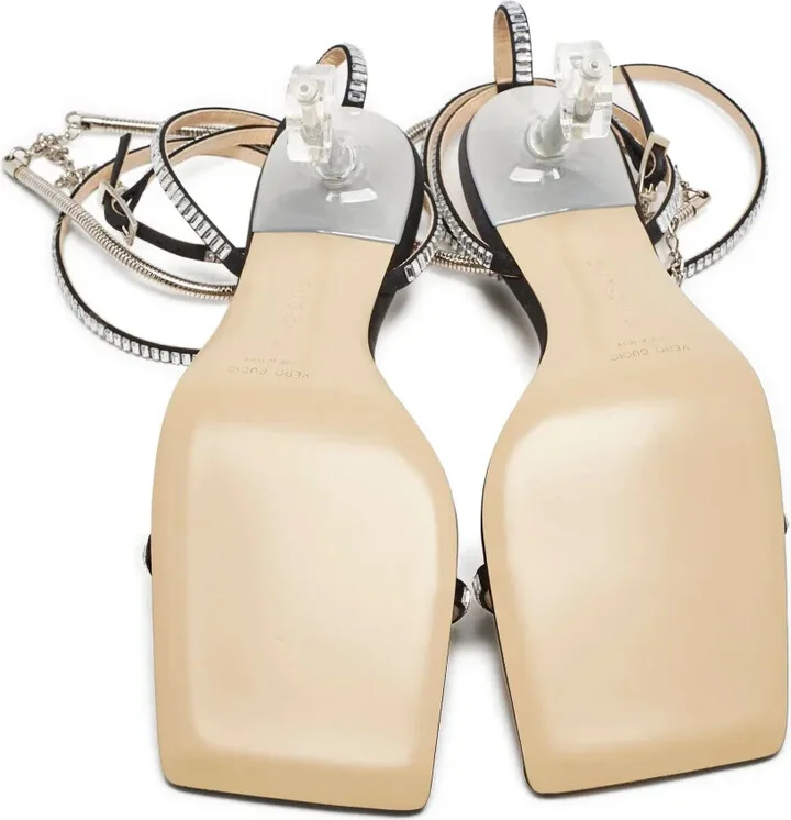 Pre-Owned 100mm Embellished Sandals - Image 4