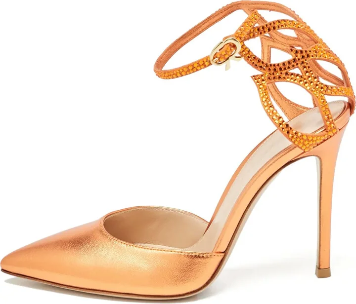 pre-owned 100mm Fleur metallic-effect pointed-toe pumps