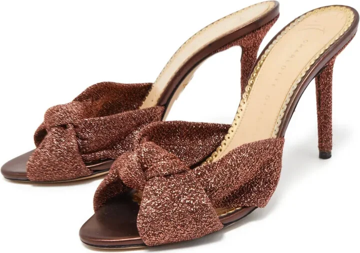 Pre-Owned 100mm Glittered-Knot Sandals - Image 2