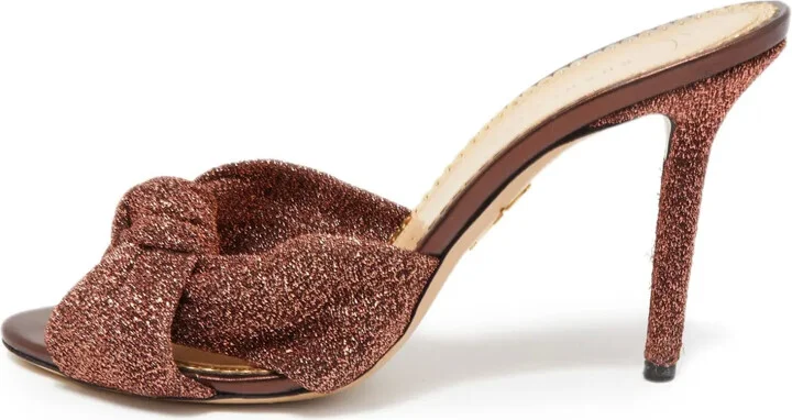 Pre-Owned 100mm Glittered-Knot Sandals
