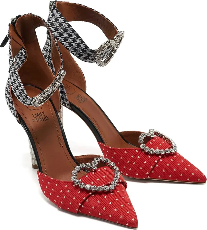 Pre-Owned 100mm Heart-Buckle Ankle-Strap Pumps - Image 2