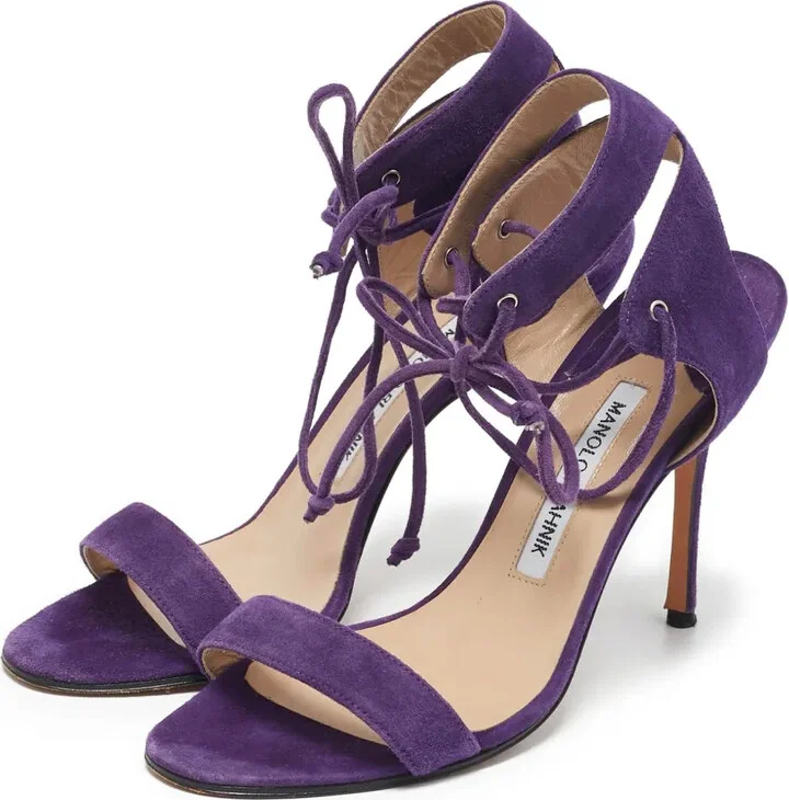 pre-owned 100mm Laramod lace-up sandals - Image 3