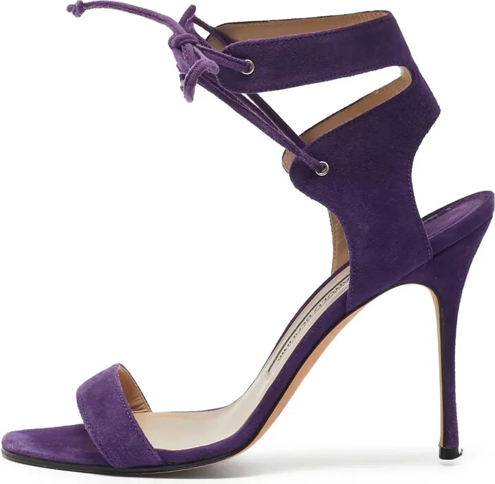 pre-owned 100mm Laramod lace-up sandals