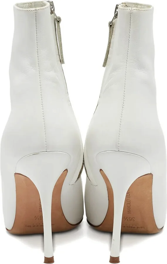 Pre-Owned 100mm Leather Ankle Boots - Image 3