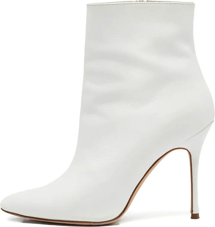 Pre-Owned 100mm Leather Ankle Boots
