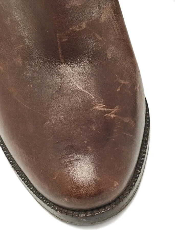 Pre-Owned 100mm Leather Block Heel Knee-High Boots - Image 5