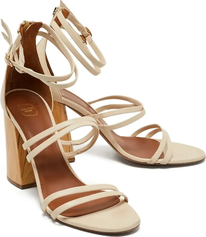 Pre-Owned 100mm Leather Sandals - Image 2