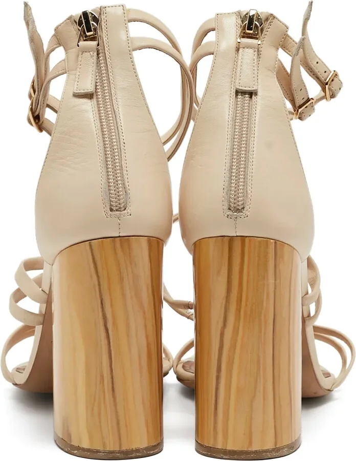 Pre-Owned 100mm Leather Sandals - Image 4