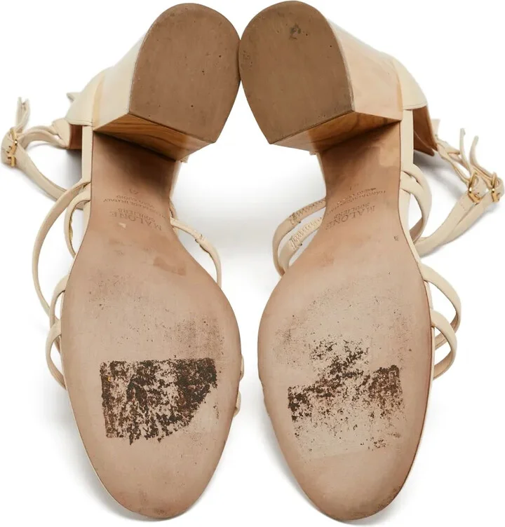 Pre-Owned 100mm Leather Sandals - Image 5
