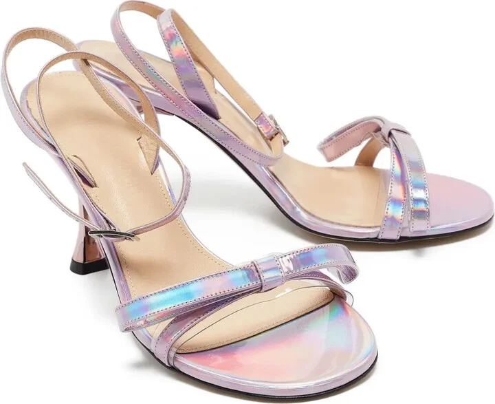 Pre-Owned 100mm leather sandals - Image 3
