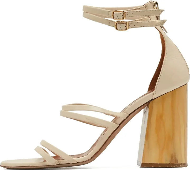 Pre-Owned 100mm Leather Sandals