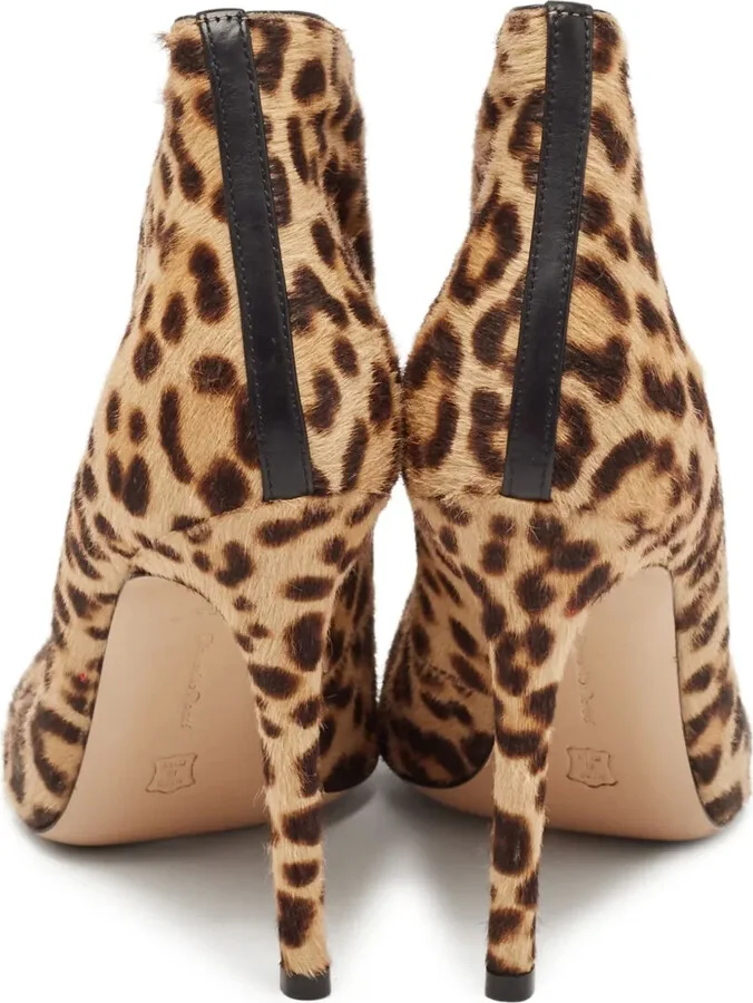 Pre-Owned 100mm Leopard-Print Ankle Boots - Image 3