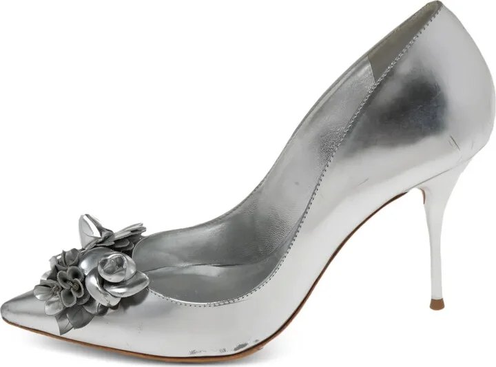 pre-owned 100mm Lilico metallic pumps