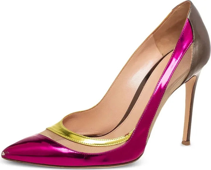 Pre-Owned 100mm Metallic Pointed-Toe Pumps - Image 2