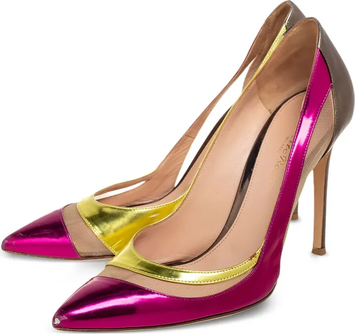 Pre-Owned 100mm Metallic Pointed-Toe Pumps - Image 3