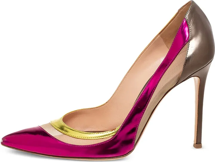 Pre-Owned 100mm Metallic Pointed-Toe Pumps