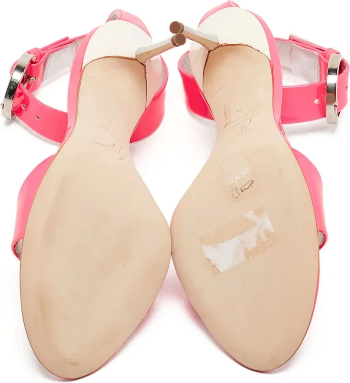 Pre-Owned 100mm Patent-Leather Sandals - Image 5