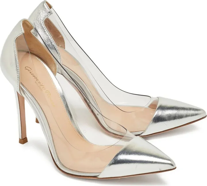 pre-owned 100mm Plexi metallic-effect pointed-toe pumps - Image 2