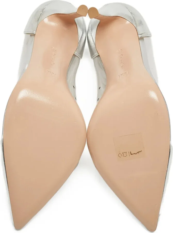 pre-owned 100mm Plexi metallic-effect pointed-toe pumps - Image 5