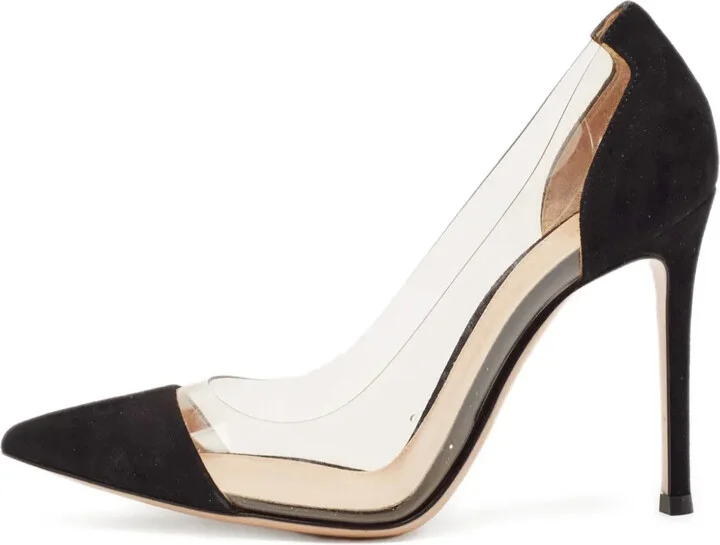 pre-owned 100mm Plexi transparent-panel stiletto pumps