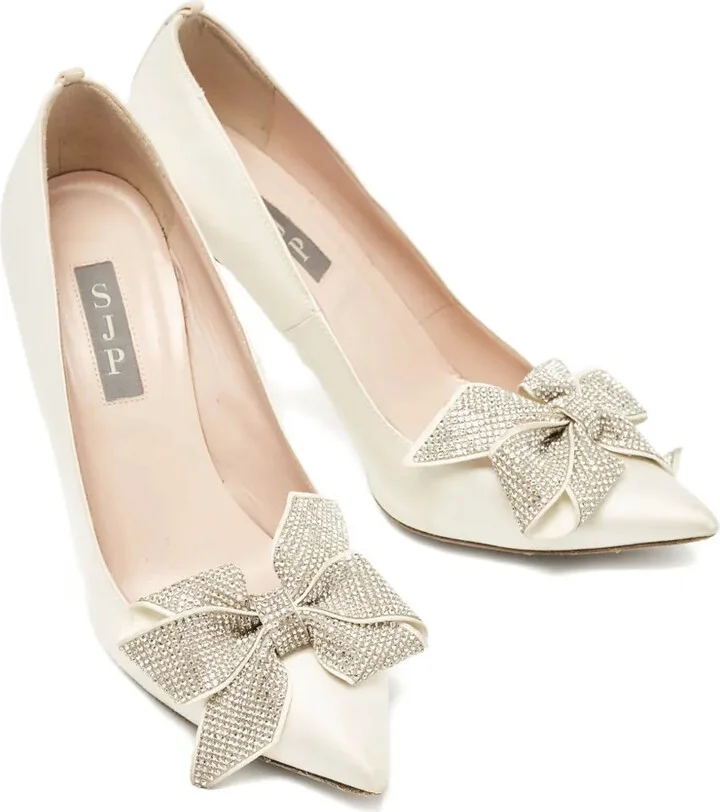 Pre-owned 100mm rhinestone-bow pumps - Image 2
