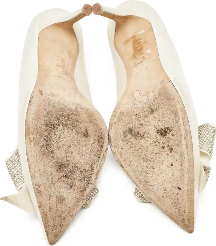 Pre-owned 100mm rhinestone-bow pumps - Image 4