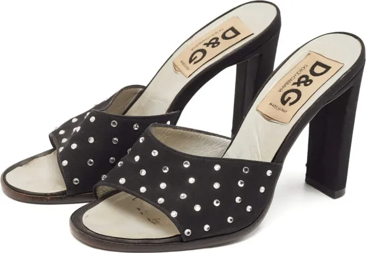 Pre-Owned 100mm Rhinestone-Embellished Block-Heel Sandals - Image 2
