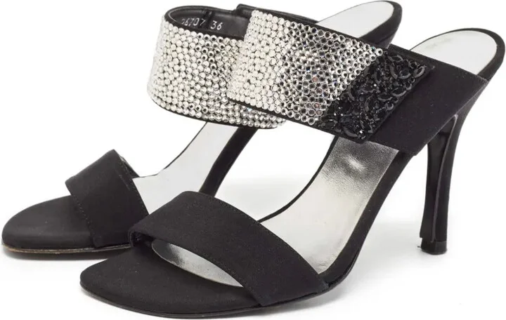 Pre-Owned 100mm Rhinestone-Embellished Sandals - Image 4