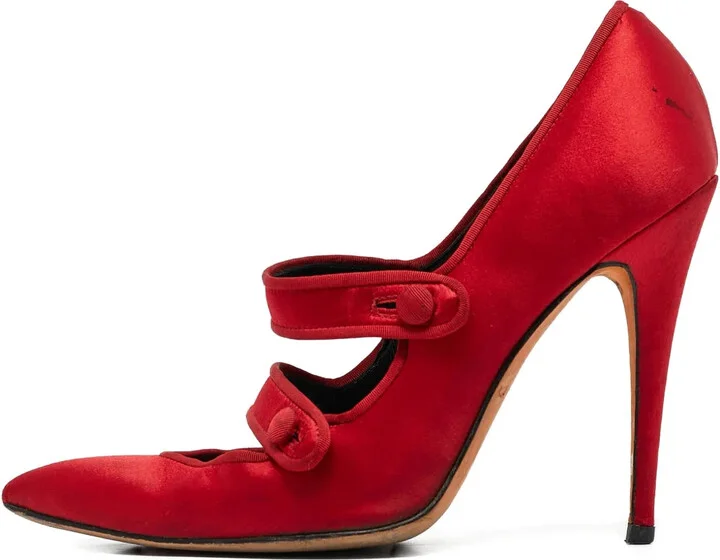 Pre-Owned 100mm Satin Pumps