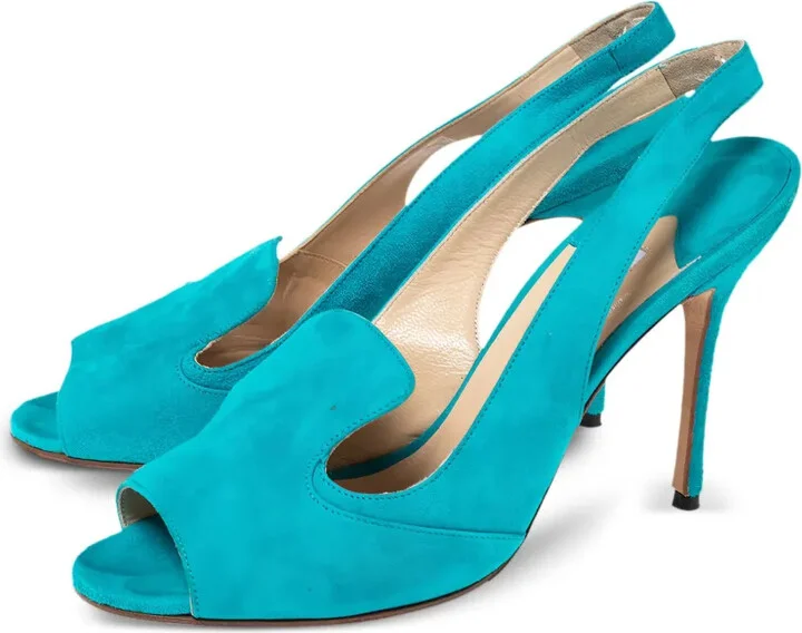 Pre-owned 100mm slingback peep-toe sandals - Image 2