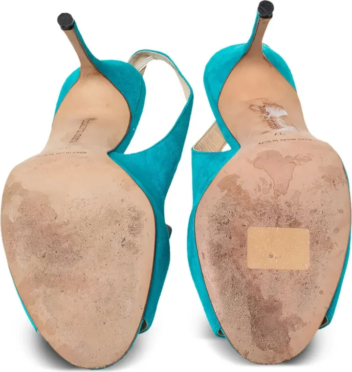 Pre-owned 100mm slingback peep-toe sandals - Image 4